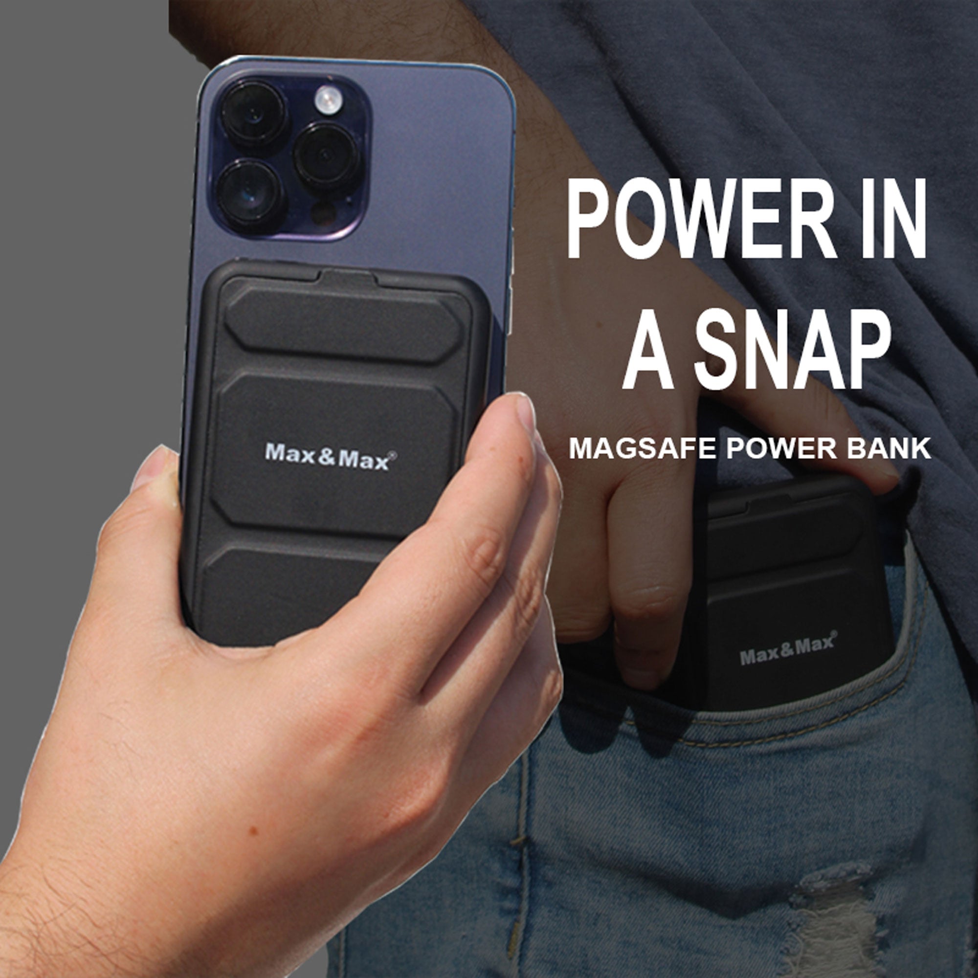 Magsafe Power bank Wireless Charger 10000 mAh Magnetic, USB Type C Type A for iPhone 12/13/14/15 Pro, Pro Max, Plus and Android with Foldable Stand Magsafe Power bank Wireless Charger 10000 mAh Magnetic, USB Type C Type A for iPhone 12/13/14/15 Pro, Pro Max, Plus and Android with Foldable Stand